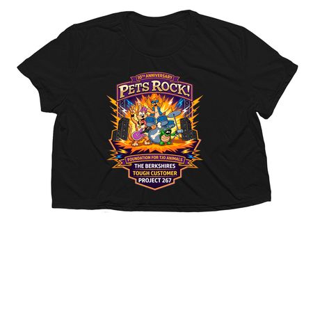 10th Anniversary Pets Rock LE Concert Tee, a Black Women?s Flowy Cropped Tee