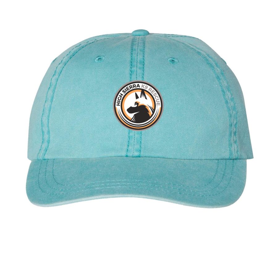 High Sierra K9 Rescue Badge Logo Hats, a Aqua Printed Pigment Dye Baseball Cap