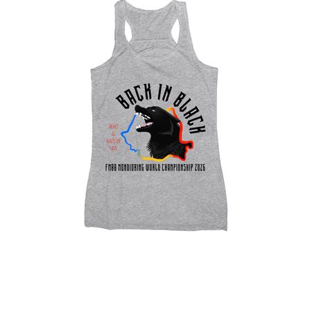 Worlds is Back in Black, a Athletic Heather Women's Racerback