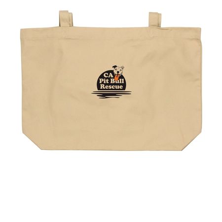 CA Pit Bull - Sunset Totes, a Oyster Large Organic Cotton Tote Bag