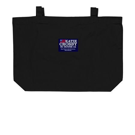 Team Katie Bags, a Black Large Organic Cotton Tote Bag