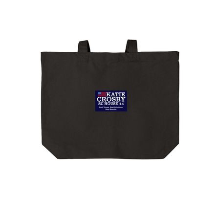 Team Katie Bags, a Deep Black Cotton Canvas Tote Bag