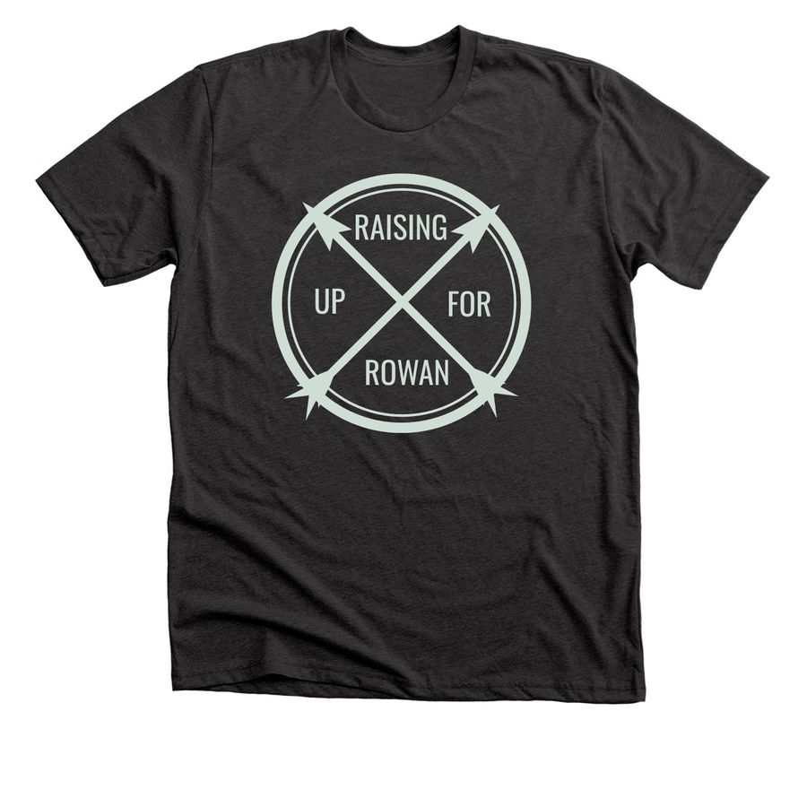 RAISING UP for ROWAN ARROW, a Dark Grey Heather Premium Unisex Tee