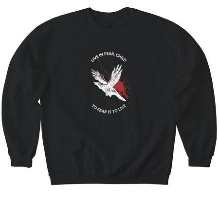 To Fear Is To Live, a Black Softstyle Crewneck Sweatshirt