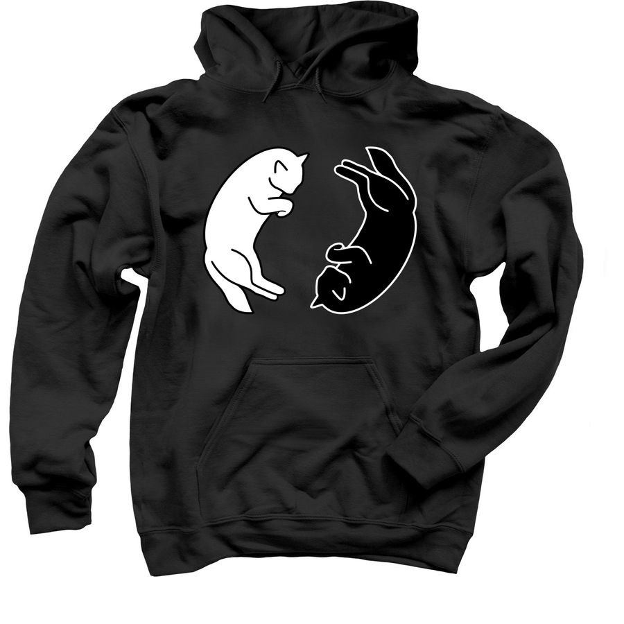 Meow, a Black Pullover Hoodie