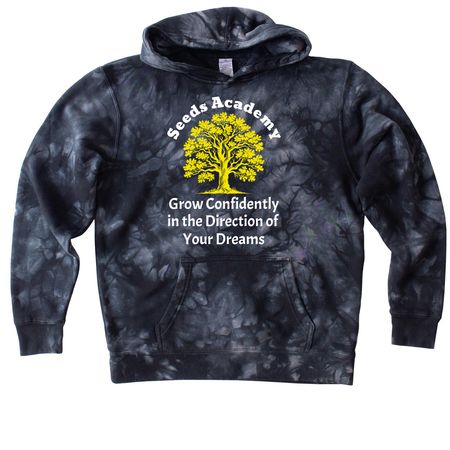 Tree/Grow&nbsp;, a Black Youth Tie Dye Pullover Hoodie