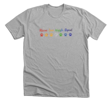 Rescue. Love. Wiggle. Repeat.&nbsp;, a Athletic Heather Premium Unisex Tee