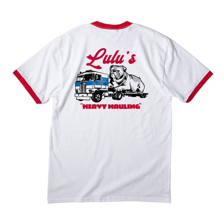 LULU?S, a White/ Red Cotton Ringer Tee