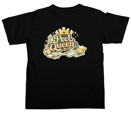 peel queen, a Black Comfort Colors Unisex Tee (back-view)