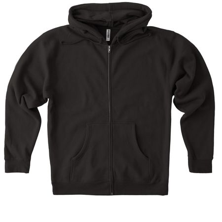 Logo on Back, Heavy Weight Zip Up, a Black Heavyweight Zip Up Hoodie