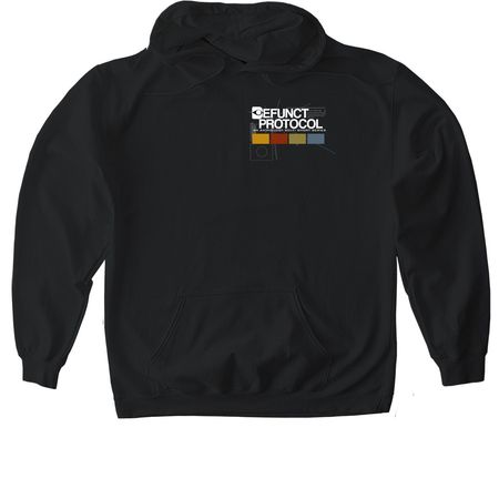 Defunct Protocol, a Black Gildan Softstyle Pullover Hoodie