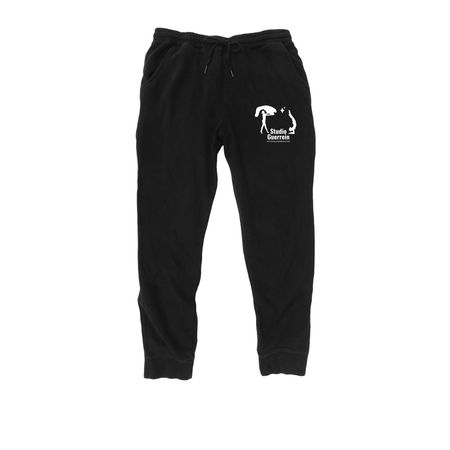 Studio Guerrein Logo Pants, a Black Midweight Fleece Joggers