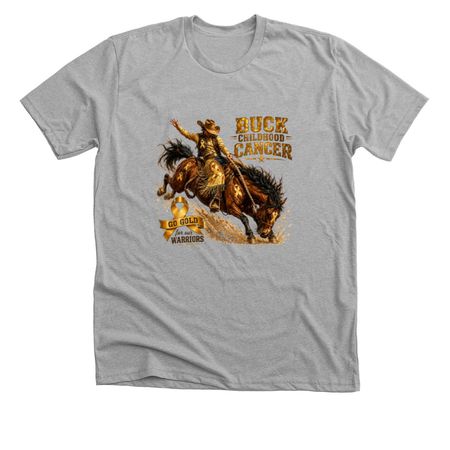 MENS and BOYS Buck Childhood Cancer&nbsp;, a Athletic Heather Premium Unisex Tee