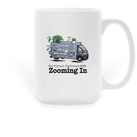 VRA 2026 Zooming In Mug, Style: Flat Files, a White Large Coffee Mug