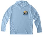 Fishing shirts!, a Light Blue UV Performance Long Sleeve Hoodie (back-view)