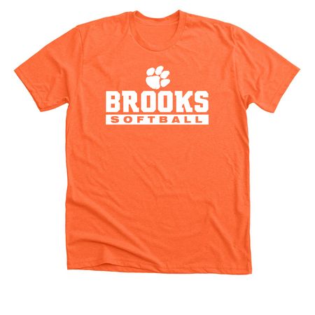 Brooks Softball 4, a Heather Orange Premium Unisex Tee