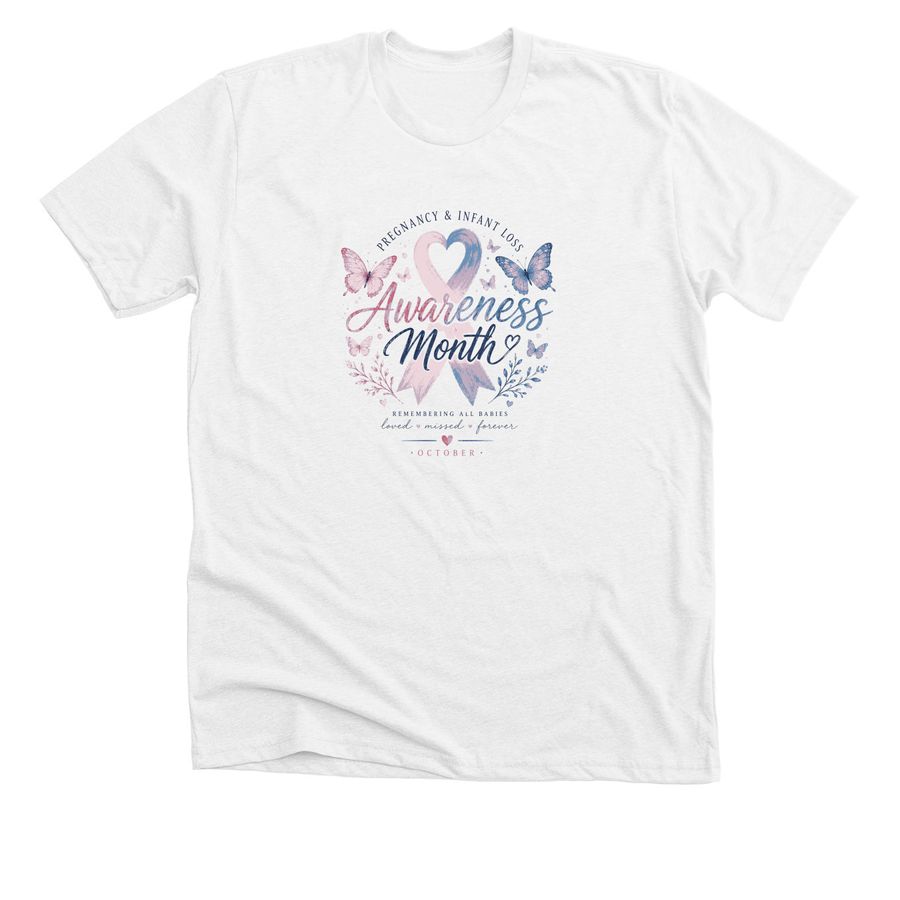 October Awareness Shirts Batch 30, a Solid White Blend Premium Unisex Tee