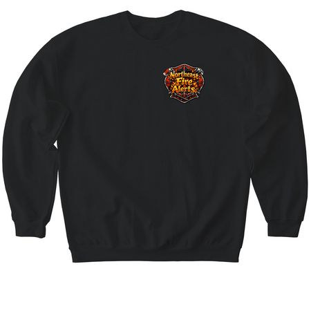 Northeast Fire Alerts, a Black Softstyle Crewneck Sweatshirt