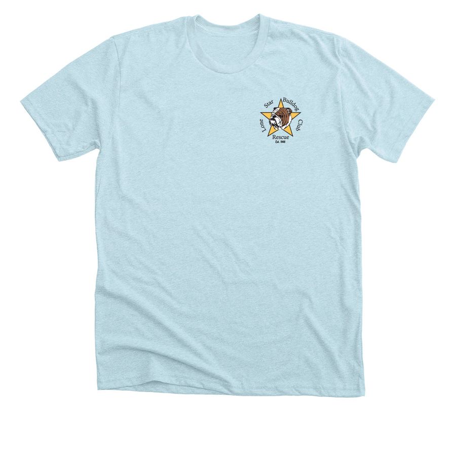 Chillin' like a Bulldog, a Heather Ice Blue Premium Unisex Tee