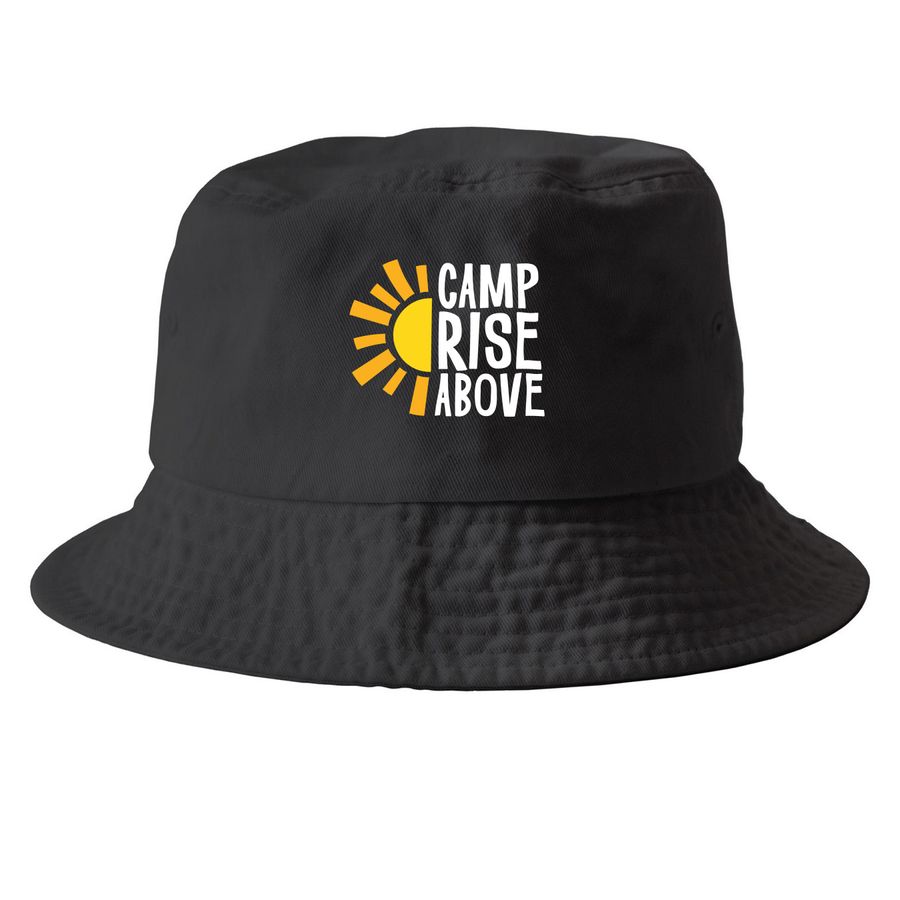 Hats - White Logo, a Black Printed Bucket Hat