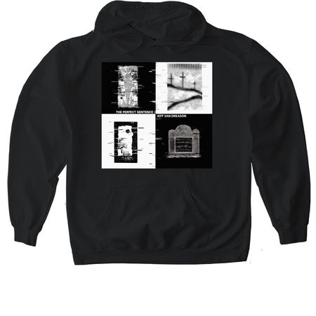 The Perfect Sentence: Logo Sweatshirt, a Black Gildan Softstyle Pullover Hoodie