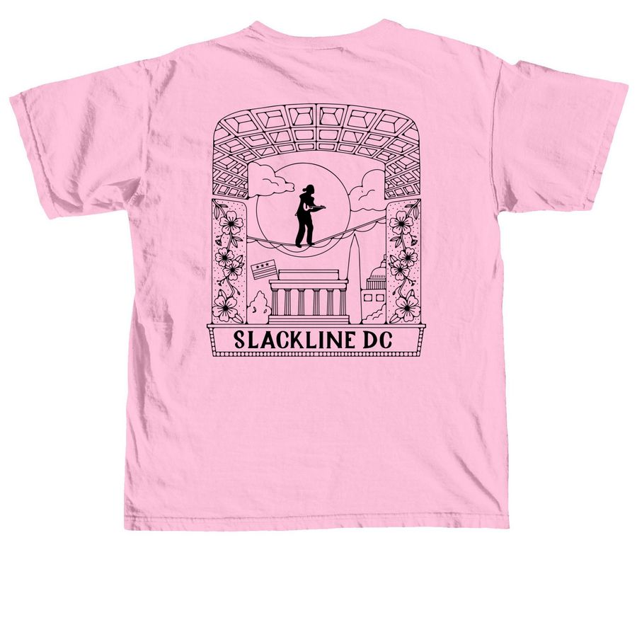 Slackline DC&nbsp;, a Blossom Comfort Colors Unisex Tee (back-view)