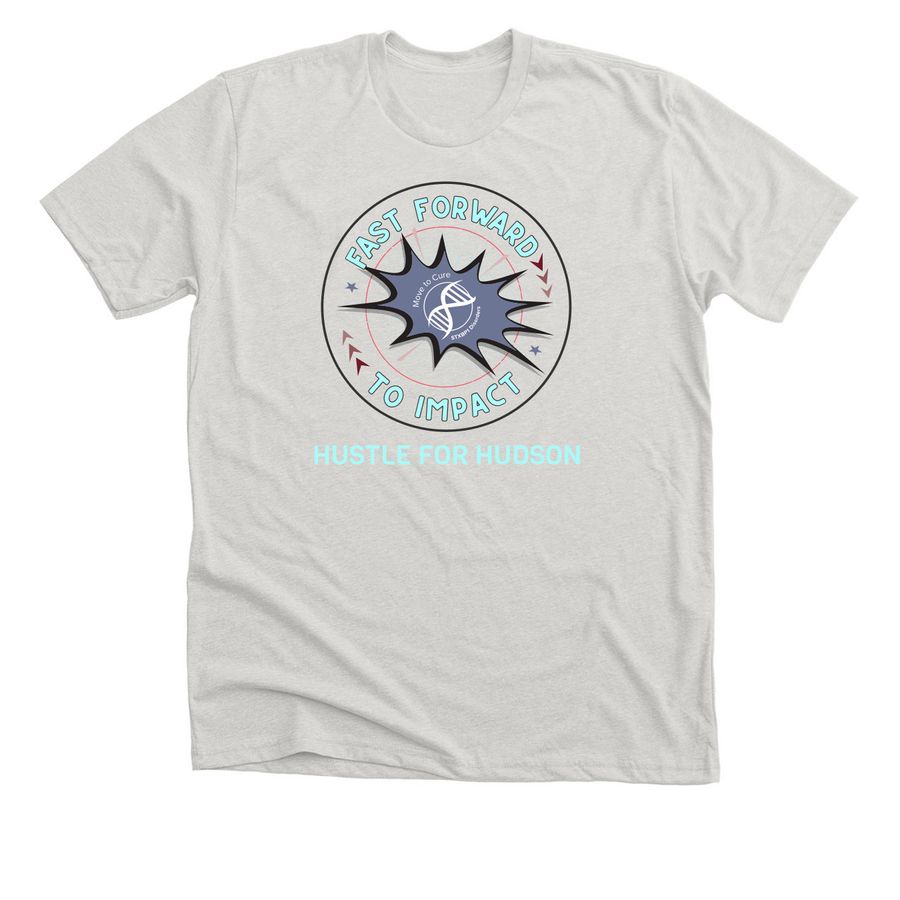 HUSTLE FOR HUDSON, a Heather Cement Premium Unisex Tee