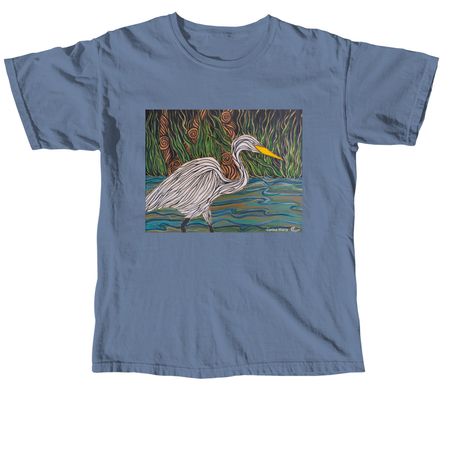 Corina Maria Gary Egret T-Shirt, a Blue Jean Comfort Colors Unisex Tee
