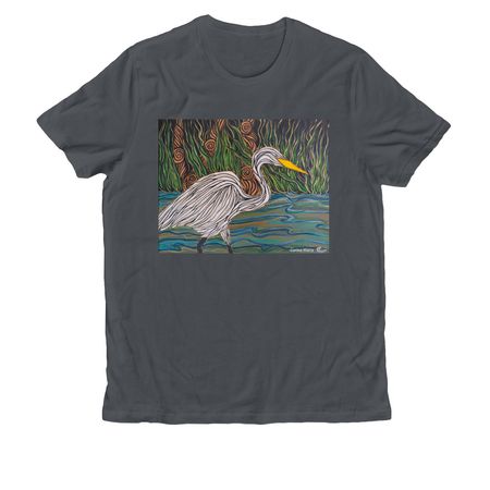Corina Maria Gary Egret T-Shirt, a Terrain Grey Allmade Organic Cotton Unisex Tee