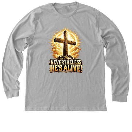 JESUS LIVES!, a Athletic Heather Premium Long Sleeve Tee