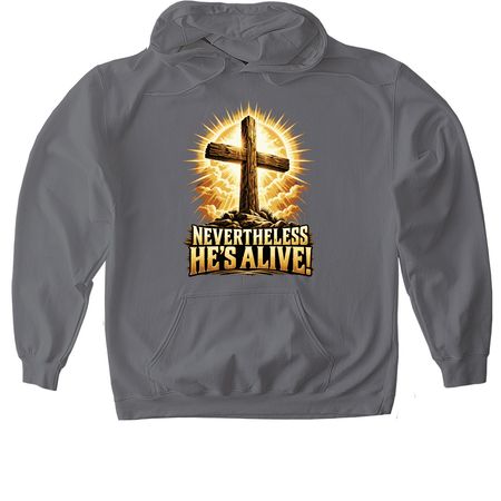 JESUS LIVES!, a Charcoal Gildan Softstyle Pullover Hoodie
