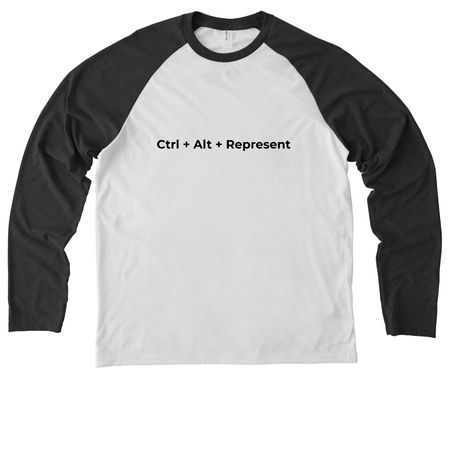 Ctrl + Alt + Represent, a Space Black/ Bright White Allmade Eco Triblend Colorblock Raglan Long Sleeve Tee