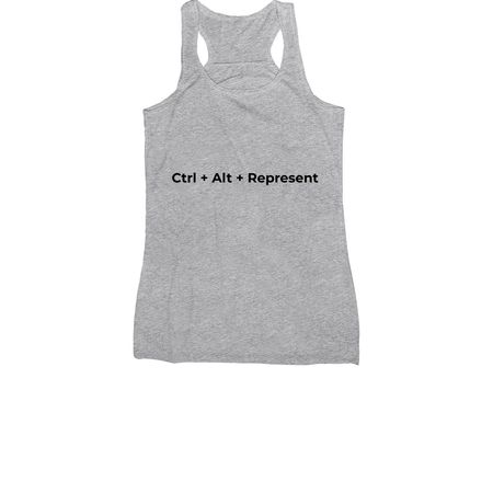 Ctrl + Alt + Represent, a Athletic Heather Women's Racerback