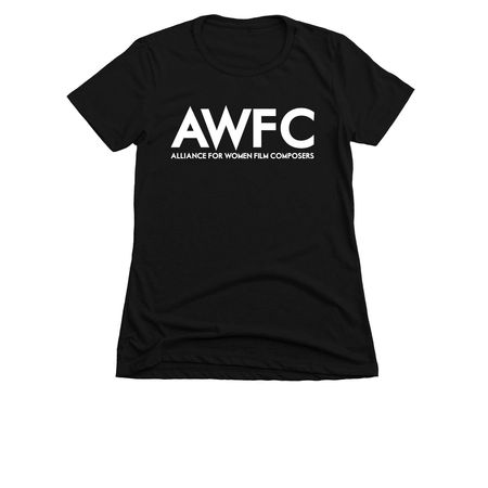 AWFC Women's Shirts in Classic Logo Simple, a Black Women's Slim Fit Tee