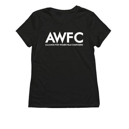 AWFC Women's Shirts in Classic Logo Simple, a Deep Black Allmade Eco Triblend Women?s Tee