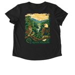 Quinn Wildlife Sanctuary, a Space Black Allmade Eco Triblend Women?s Scoop Neck Tee (back-view)