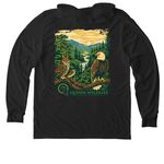 Quinn Wildlife Sanctuary, a Space Black Allmade Eco Triblend Hoodie Tee (back-view)