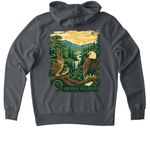 Quinn Wildlife Sanctuary, a Terrain Grey Allmade Organic French Terry Pullover Hoodie (back-view)