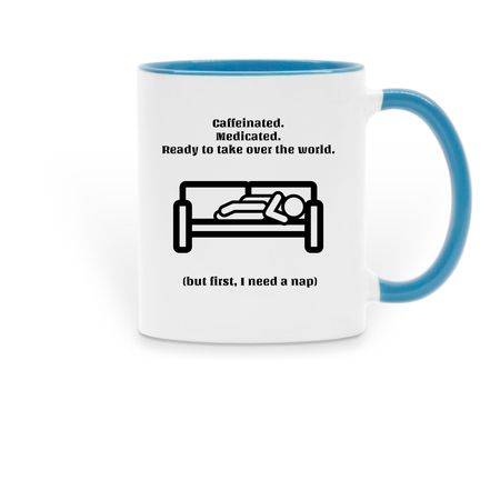 Medicated, a Light Blue Two-Tone Ceramic Mug