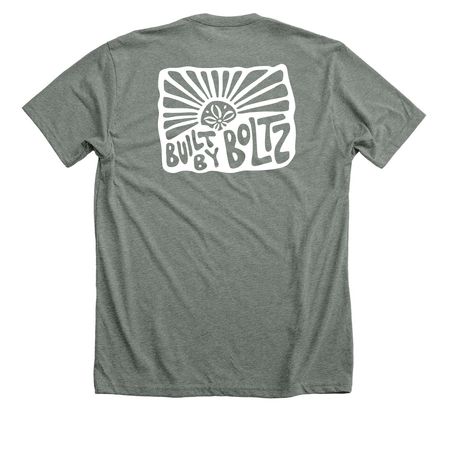 Built by Boltz Logo&nbsp;, a Deep Heather Premium Unisex Tee (back-view)