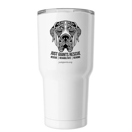 Mastiff Face Tumbler, a White Insulated Tumbler
