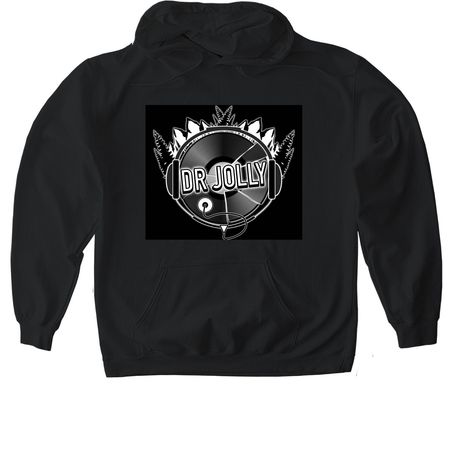 DR JOLLY, a Black Gildan Softstyle Pullover Hoodie