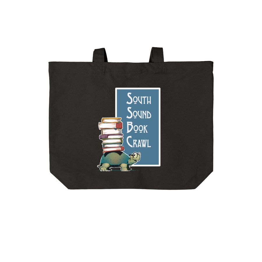 South Sound Book Crawl 2026 Tote, a Deep Black Cotton Canvas Tote Bag