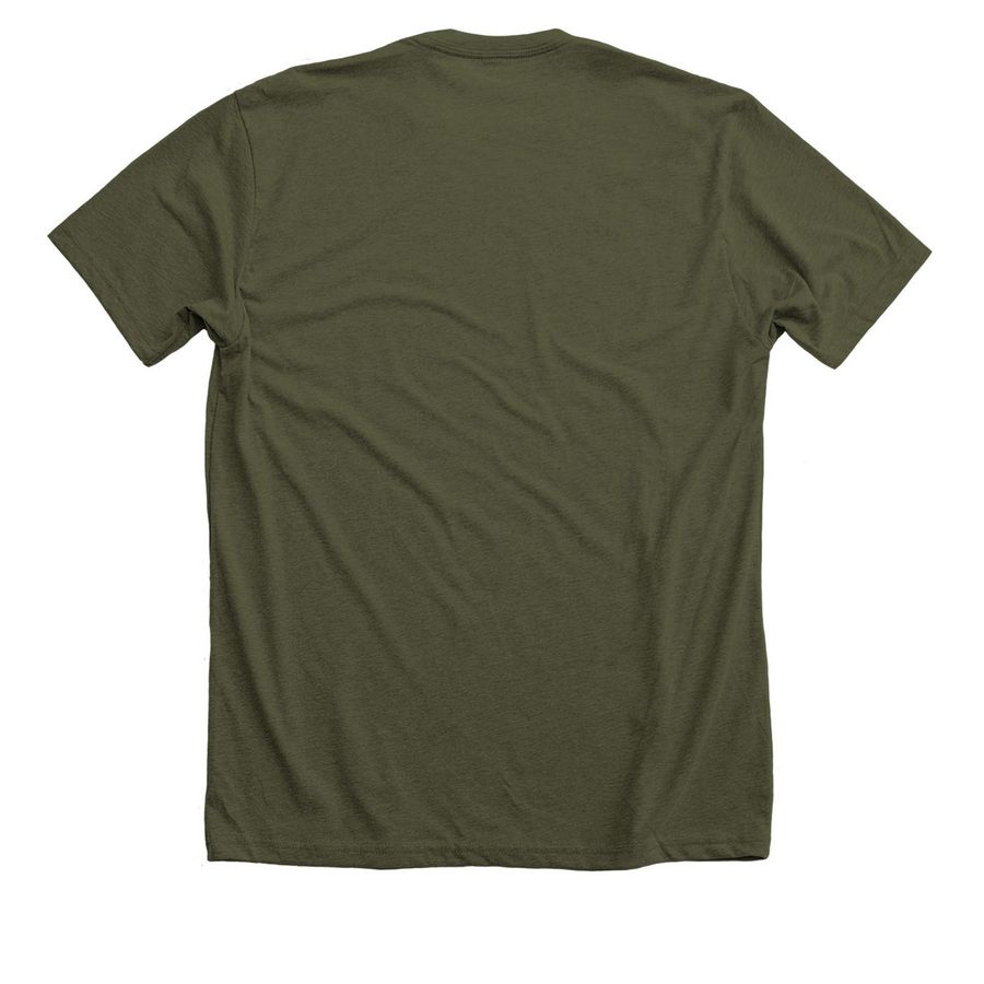 LCHS Logo Shirt/Sweatshirt, a Heather Military Green Premium Unisex Tee (back-view)