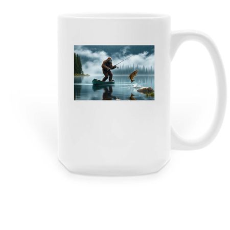 Angler and Hunter, a White Large Coffee Mug