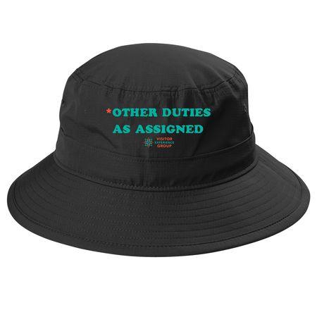 Other Duties Hat, a Black Printed UV Bucket Hat