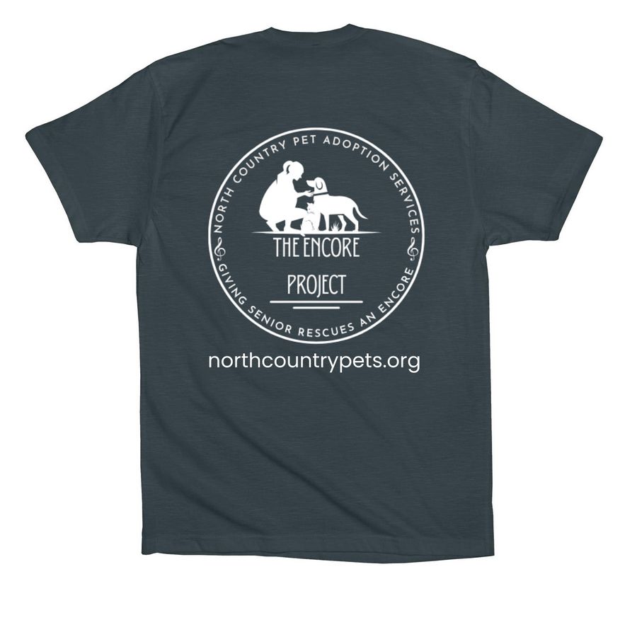 The Encore Project, a Dark Grey Premium Cotton Tee (back-view)