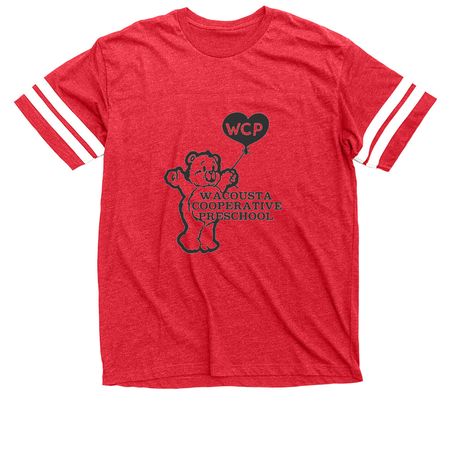 Adult Throwback Wacousta Co-op Tee, a Vintage Red / White Football Jersey Tee