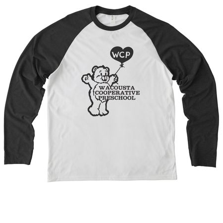 Adult Throwback Wacousta Co-op Tee, a Space Black/ Bright White Allmade Eco Triblend Colorblock Raglan Long Sleeve Tee