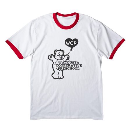 Adult Throwback Wacousta Co-op Tee, a White/ Red Cotton Ringer Tee
